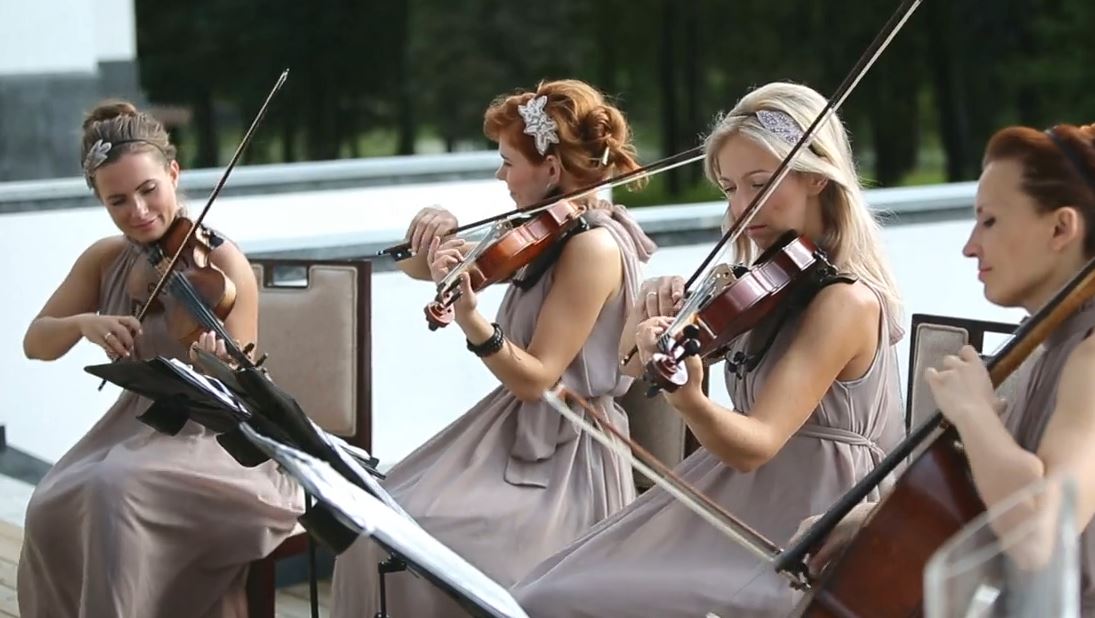 String quartet at a wedding reception